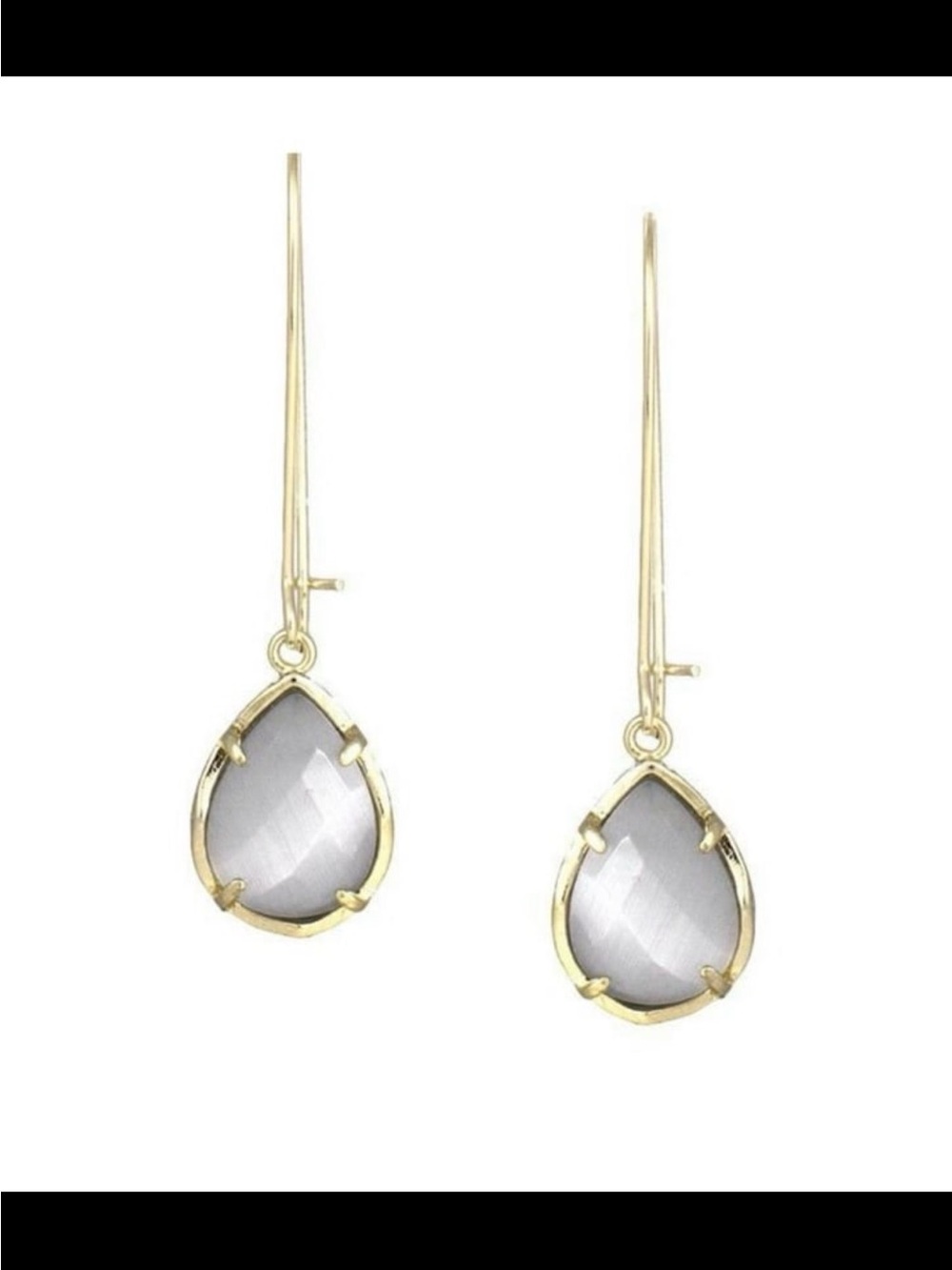 Kendra Scott Dee drop light gold slate cats eye earrings